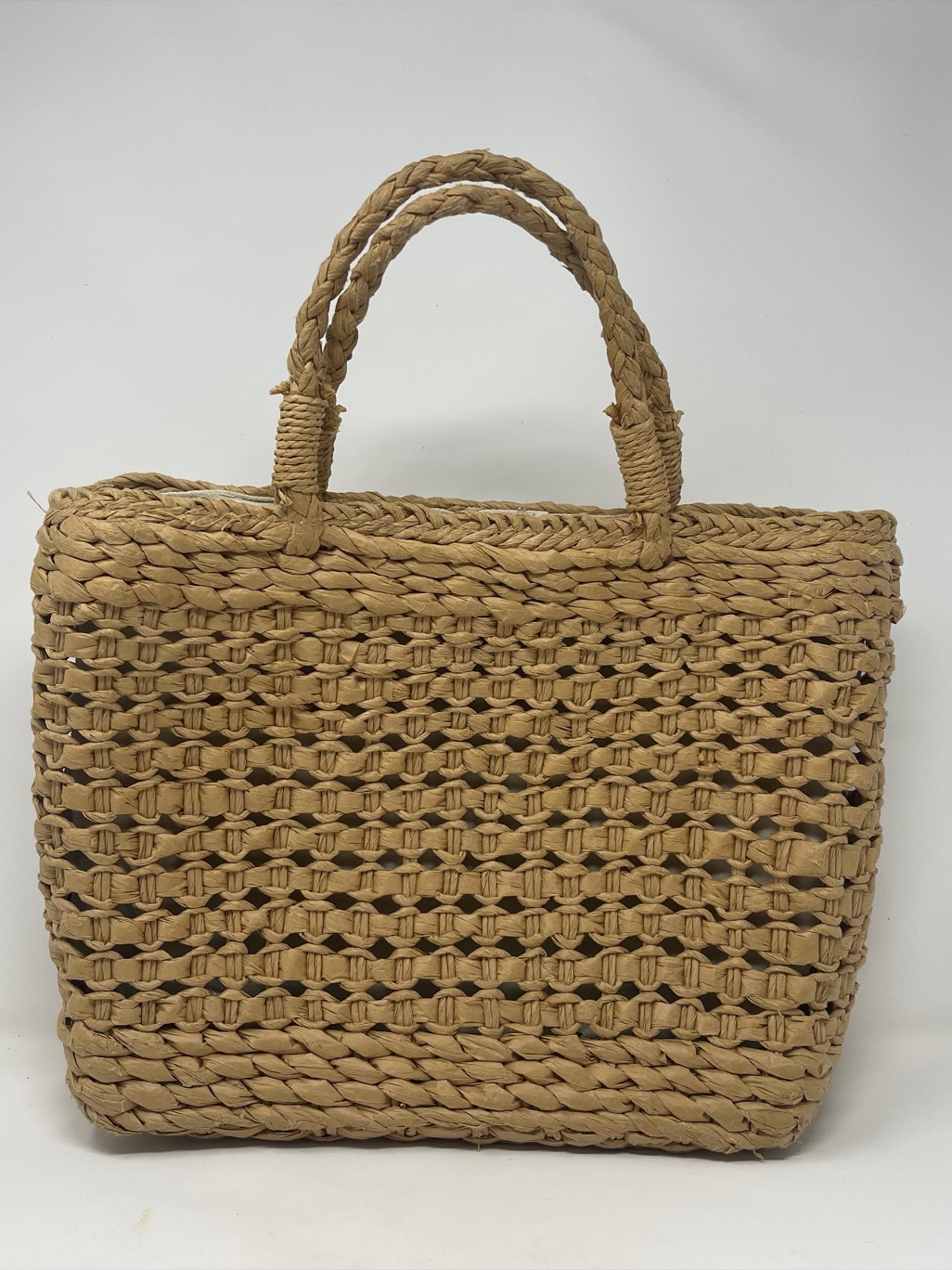 Hatattack Woven Straw Tote Bag In Natural